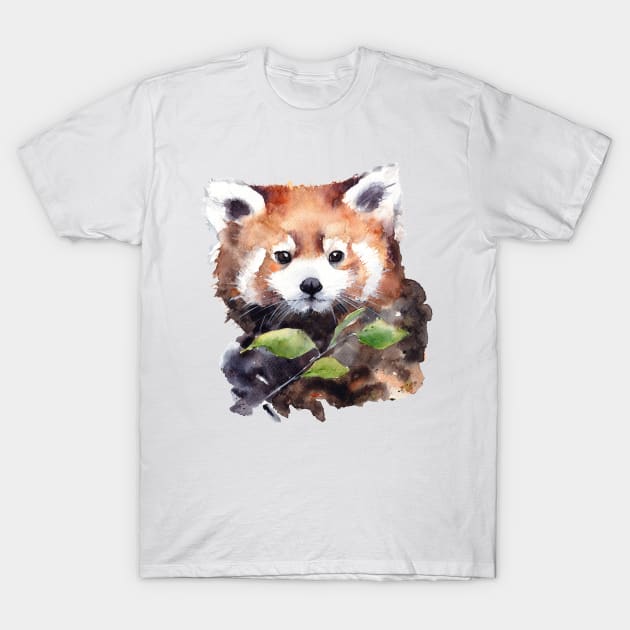 Watercolor red panda painting T-Shirt by InnaPatiutko